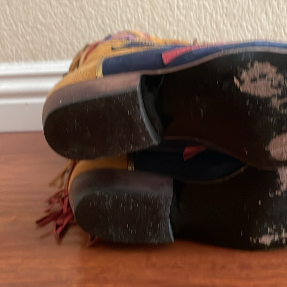 EL VAQUERO Suede Fringed High Boots Well Loved Size 6 - Picture 10 of 10